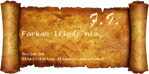 Farkas Ifigénia névjegykártya